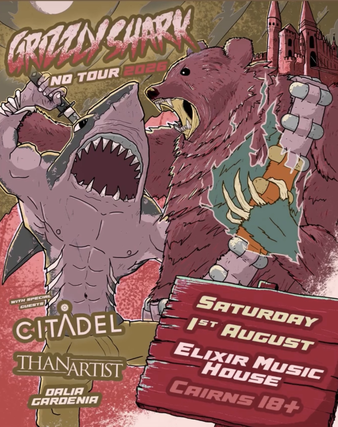 Grizzly Shark NQ Tour 2026 — Elixir Music House, Cairns, AU